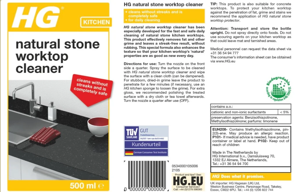 Worktop Cleaner HG Natural Stone Worktop Cleaner – Jim's DIY