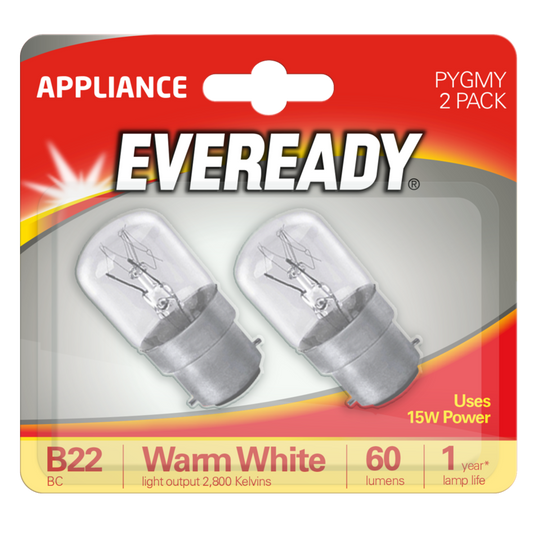 Eveready BC 15W Pygmy Bulbs Twin Pack