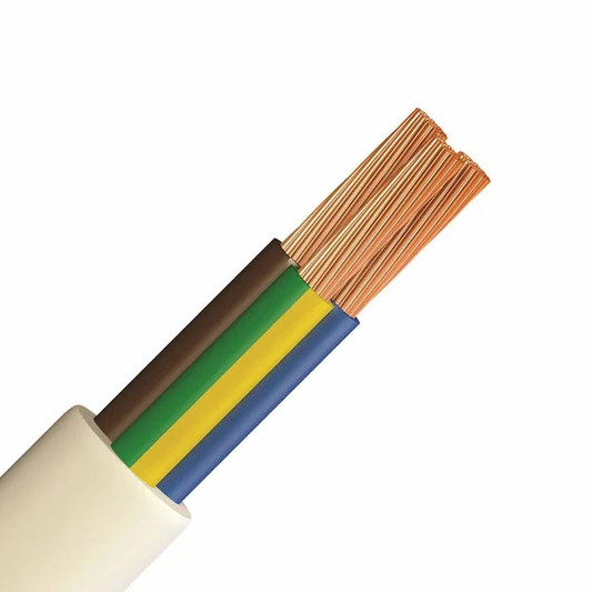 White 0.75mm 3 Core Cable - Per Metre