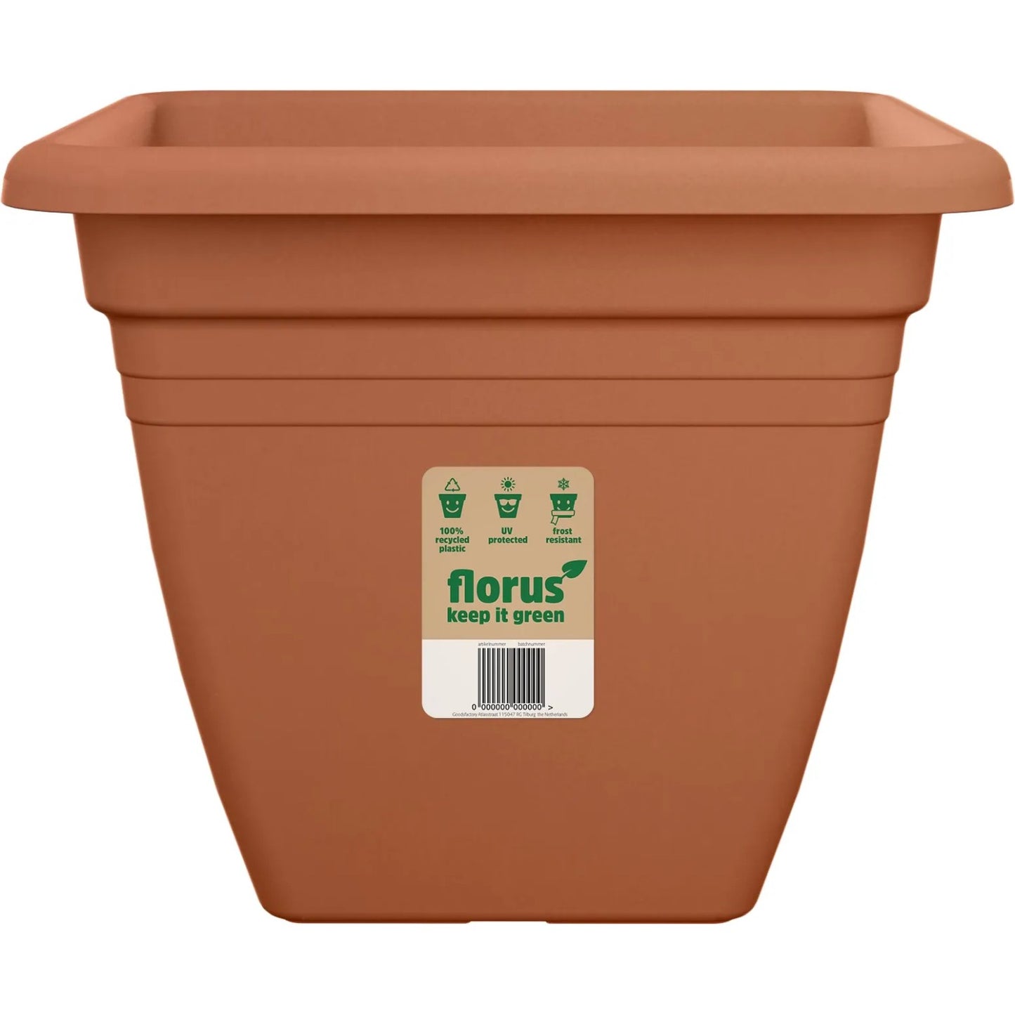 Elho Florus Mediterran Quadro Plant Pot Terracotta 30cm