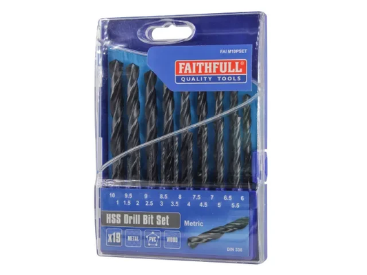 Faithfull HSS Drill Bit Set 19 Pack