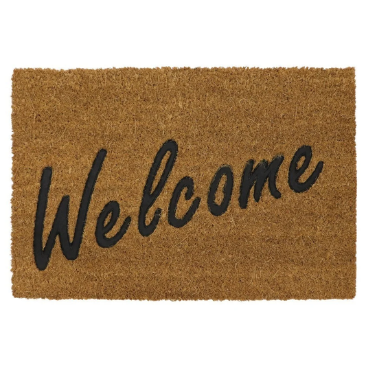 JVL Rubber Embossed PVC Coir Welcome Mat 40 x 60cm