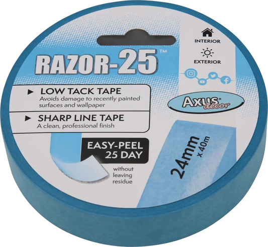 Axus Decor Razor 25 Low Tack Masking Tape 40m