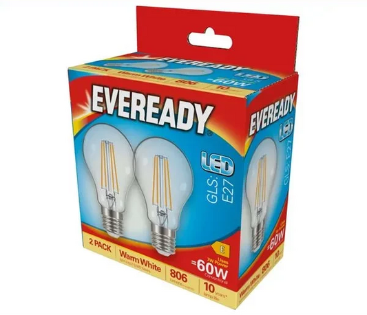 Eveready LED Filament ES 60W Warm White Twin Pack