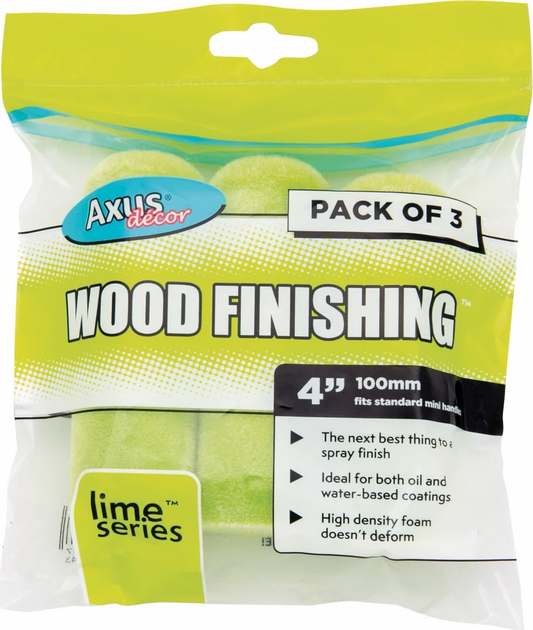 Axus Decor 4" Wood Finishing Roller Lime Series