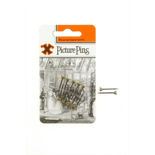 X Brass Head Picture Pins 10 Pack