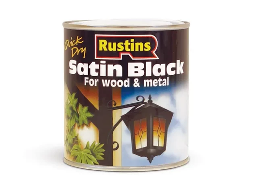 Rustins Quick Dry Satin Black for Wood & Metal