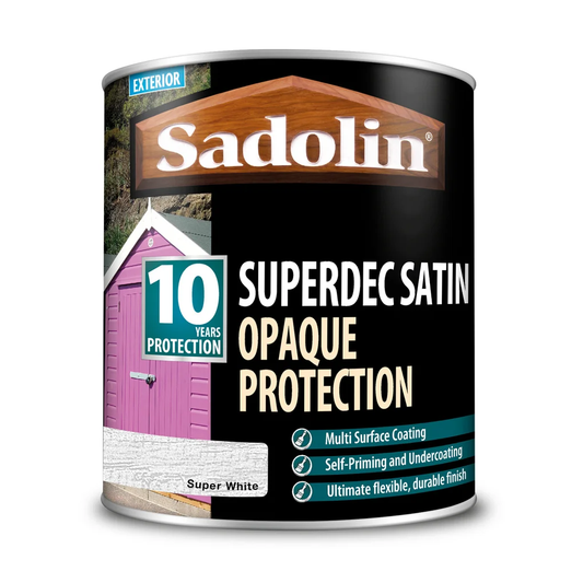 Sadolin Superdec Satin Opaque Wood Protection Super White