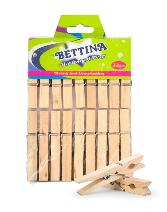 Bettina Wooden Clothes Pegs 32 Pack