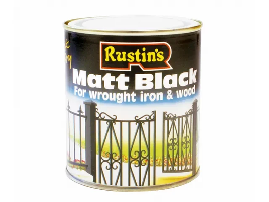 Rustins Quick Dry Matt Black for Wrought Iron & Wood