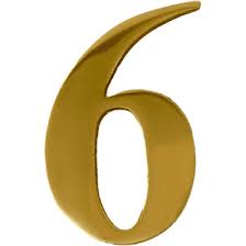 Max6mum Security Self Adhesive Brass Decorative Door Number 6