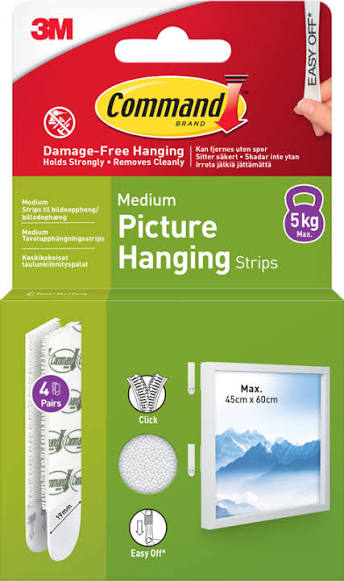 Command Medium Picture Hanging Strips 4 Pack