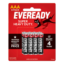Eveready Super Heavy Duty AAA Batteries 8 Pack