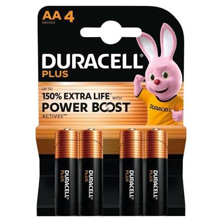 Duracell Plus AA Batteries 4 Pack