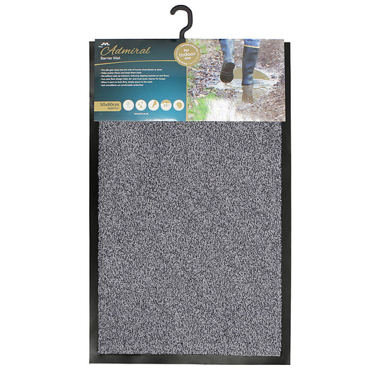 JVL Admiral Grey Microfibre Barrier Mat 50 x 80cm