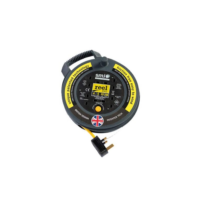 SMJ Reel Pro 10 Amp 4 Socket 5 Metre Extension Lead