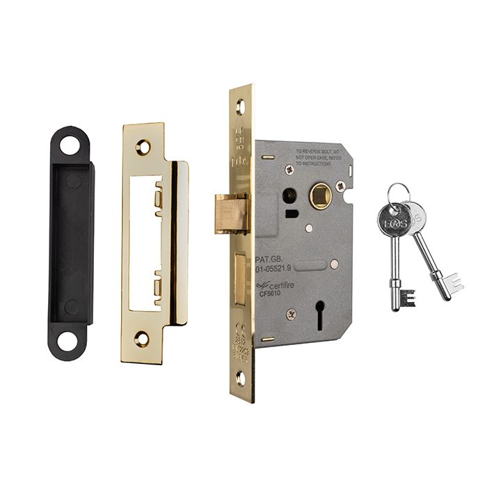 Carlisle Brass Easi T Residential 3 Lever Sashlock 2.5" Brass