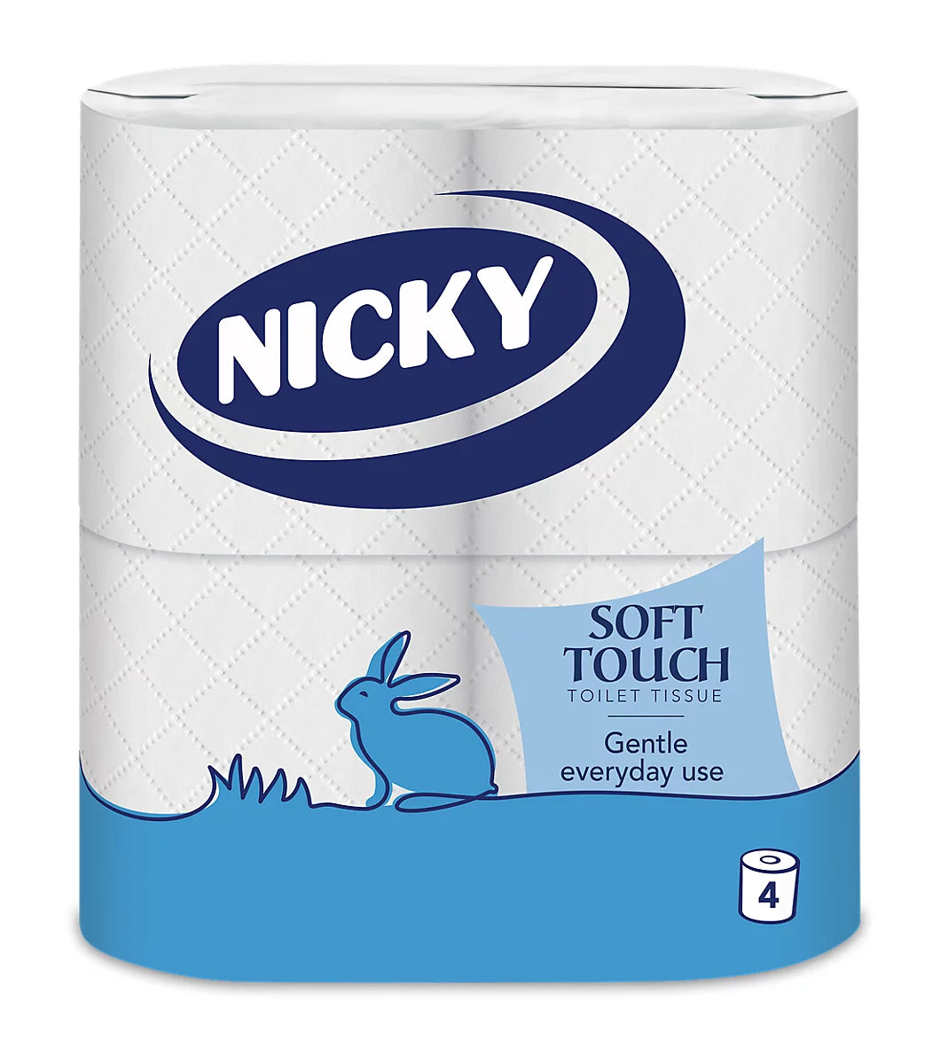 Nicky Soft Touch Toilet Roll 4 Pack