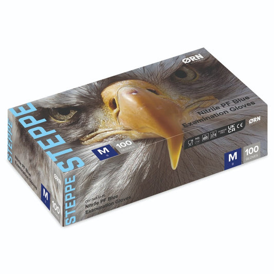 Orn Classic PF Blue Nitrile Gloves Size Large 100 Pack