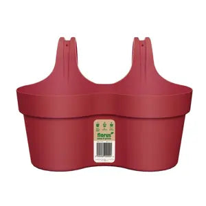 Elho Florus Paris Balcony Hanger Duo Flower Pot Deep Red