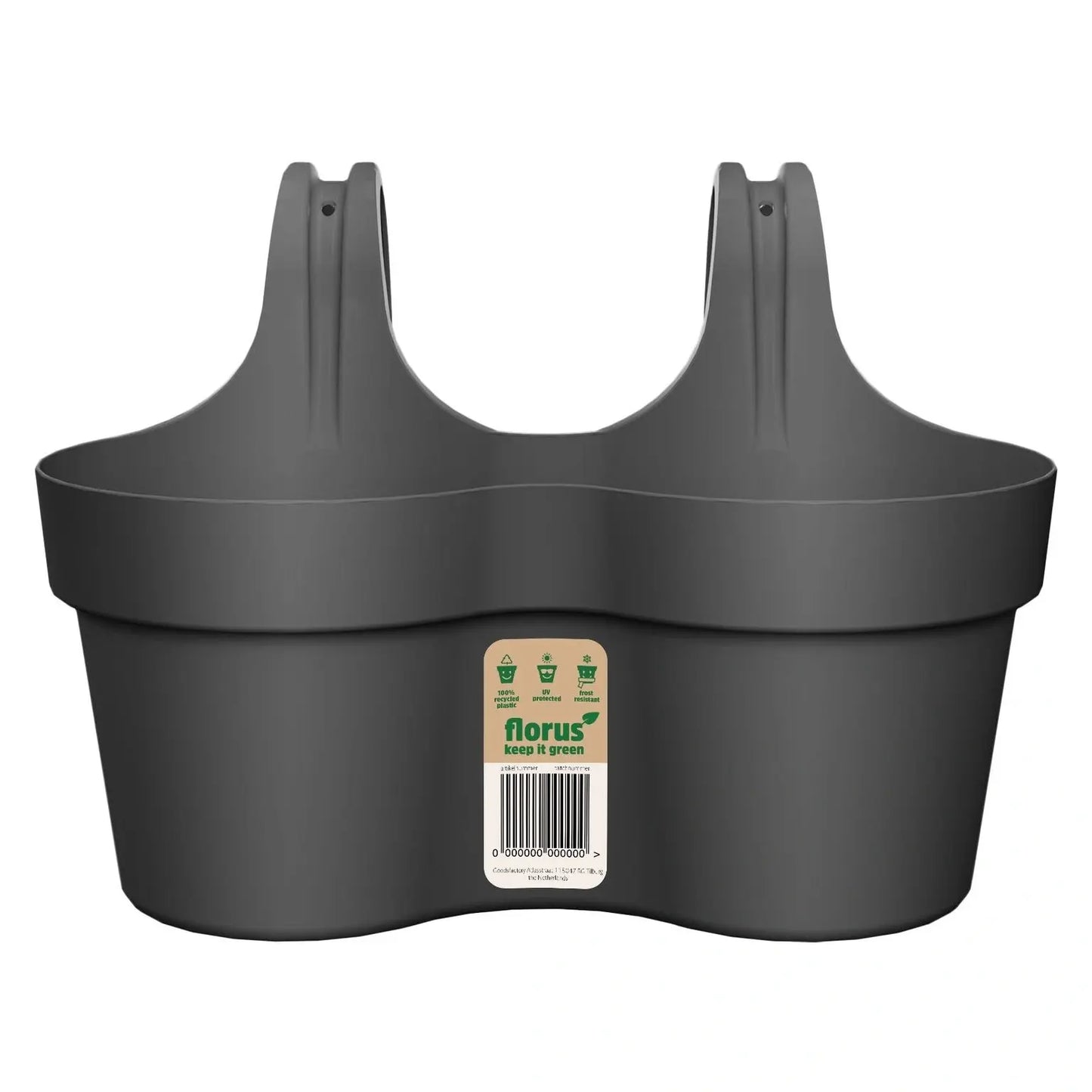 Elho Florus Paris Balcony Hanger Duo Flower Pot Anthracite