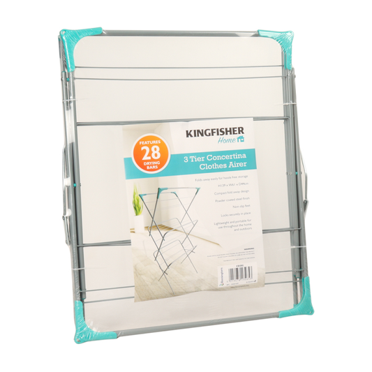 Kingfisher Deluxe 3 Tier Concertina Clothes Airer