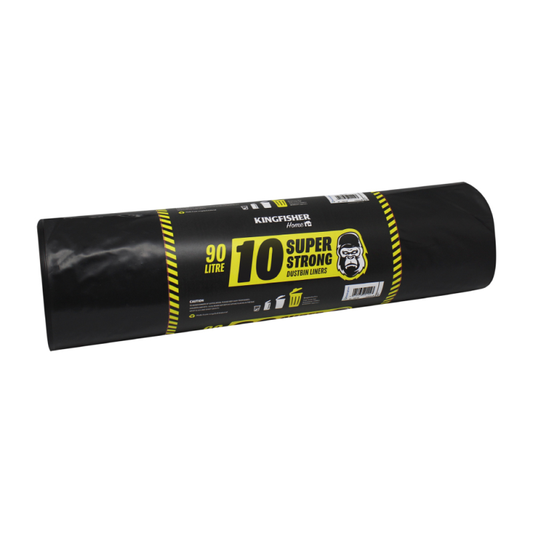 Kingfisher 90L Black Bin Bags 10 Pack