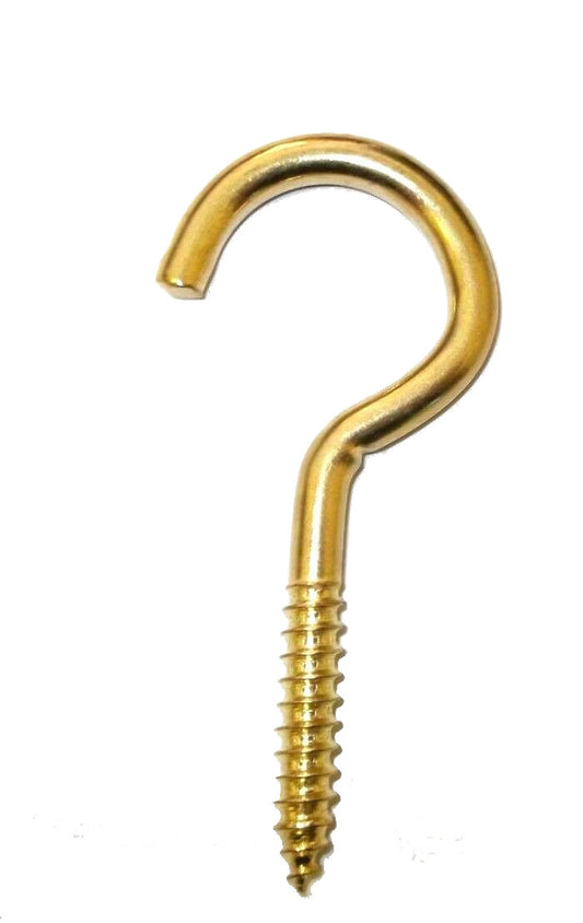 Banner Brass 100mm Screw Hooks 2 Pack