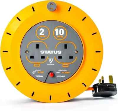 Status 2 Socket 10A 10 Metre Extension Reel