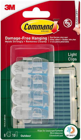 Command Clear Outdoor Light Clips 8 Pack
