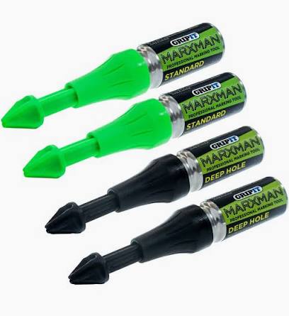 Marxman Chalk Non Permanent Marking Tool Pens Standard & Deep Hole 4 Pack