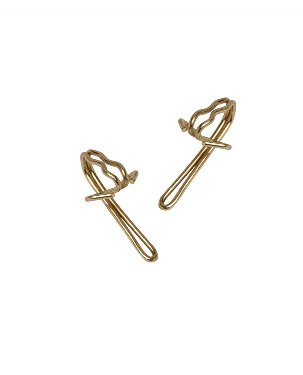 Basic Hardware Curtain Tape Hooks Brass Plated Wire 10 Pack