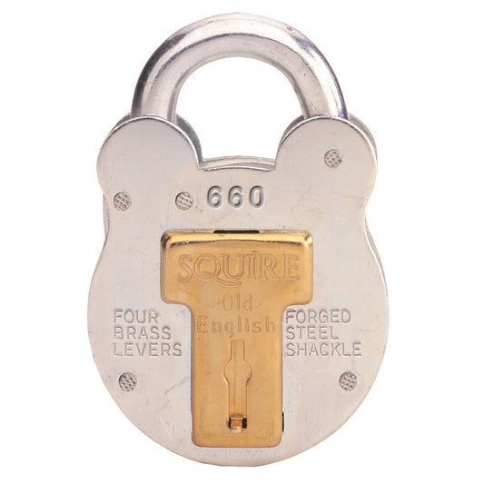 Squire 660 Old English 4 Lever Large Galvanised Steel Padlock