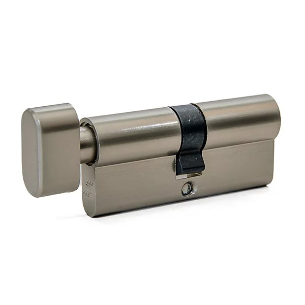 UAP Intelligent Hardware Standard Thumb Turn Euro Cylinder Satin Nickel 45 x 10 x 45mm
