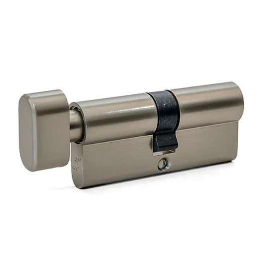 UAP Intelligent Hardware Standard Thumb Turn Euro Cylinder Satin Nickel 45 x 10 x 45mm