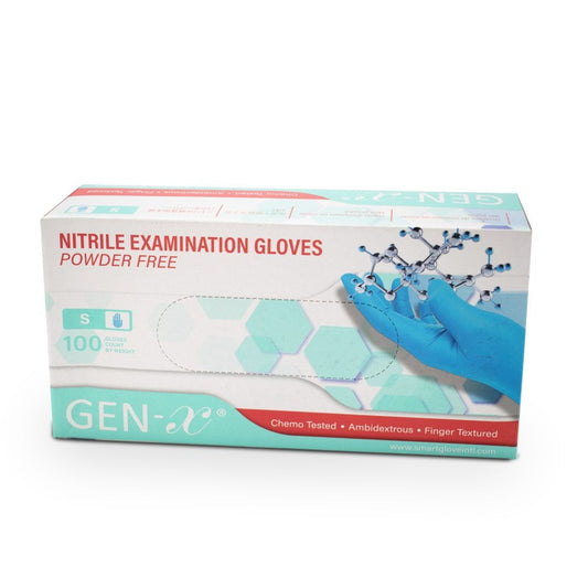 Gen-X Powder Free Blue Nitrile Gloves XL 100 Gloves