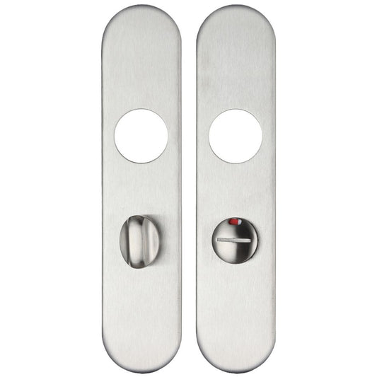 Zoo Hardware ZCS33RSS Radius Cover Plate for 19mm & 22mm RTD Lever on Backplate - Bathroom 57mm Satin Stainless