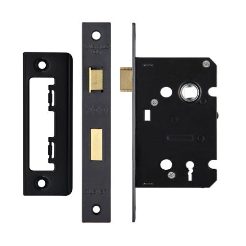 Zoo 3 Lever Sash Lock 2.5" Black